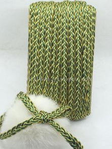 綠色韓國(guó)繩辮子花邊織帶 溫州昌政針織花邊廠，義烏商貿(mào)城四區(qū)專業(yè)直銷